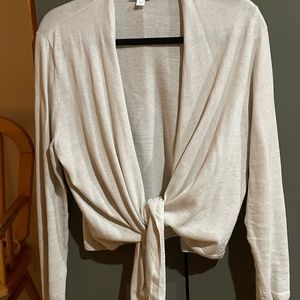 JJILL TIE-FRONT CARDI